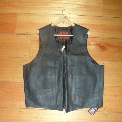 Black Leather Waistcoat